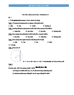 Đề kiểm chương 2 Hình học 9